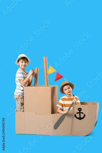 Funny little boys playing w...