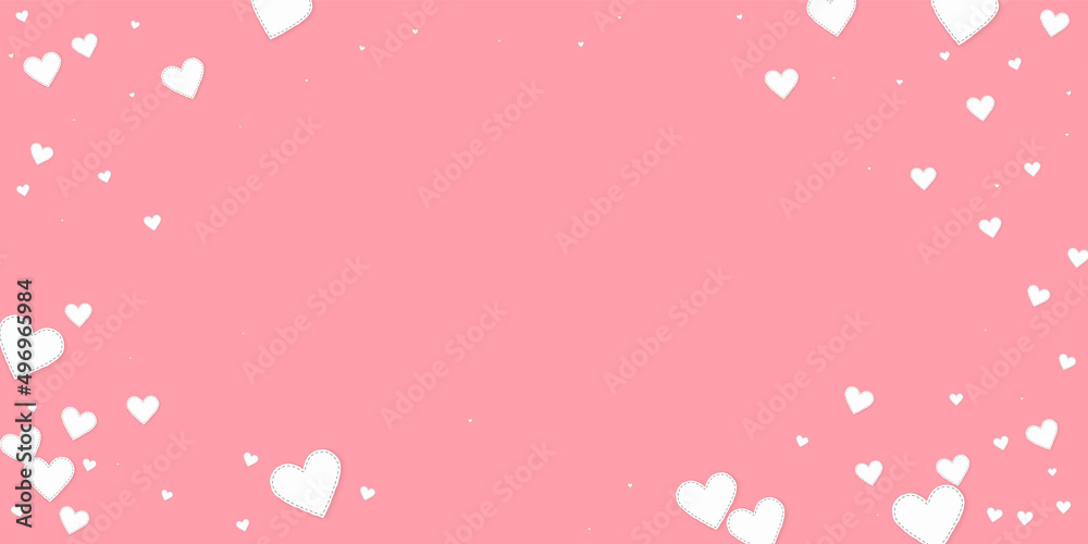 White heart love confettis. Valentine's day vignet White heart love confettis. Valentine's day vignet