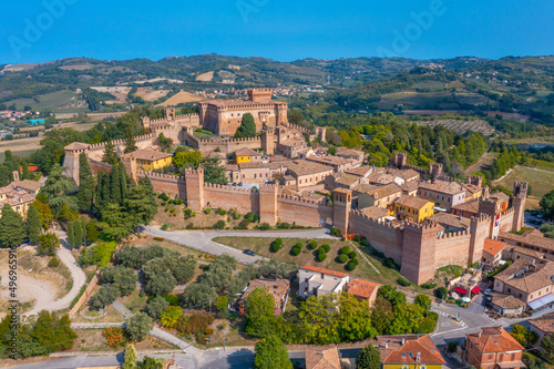 Aerial view of Italian town Gradara photo