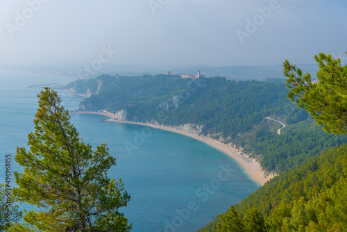 Aerial view of beaches at Sirolo in Italy photo