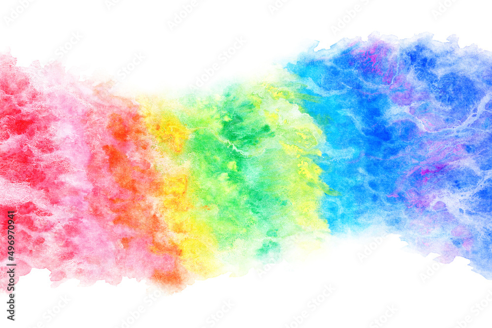 空 雲 虹 水彩 カラフル 背景