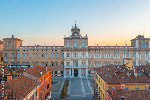 Sunrise view of Palazzo Ducale in Italian town Modena photo