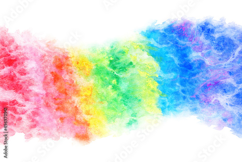 空 雲 虹 水彩 カラフル 背景