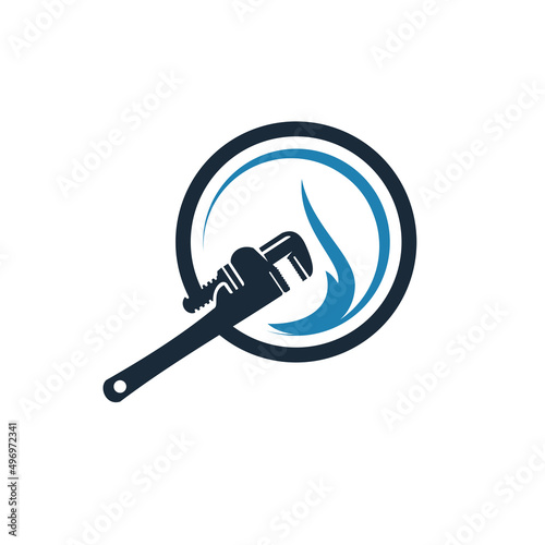 Pipe logo template in retro or vintage, perfect for your pipe company brand