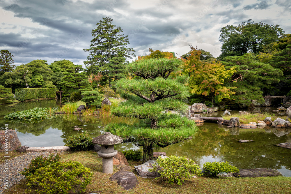 Pond Scene at the Old Katsura Imperial Villa Garden in Kyoto, Japan Pond Scene at the Old Katsura Imperial Villa Garden in Kyoto, Japan