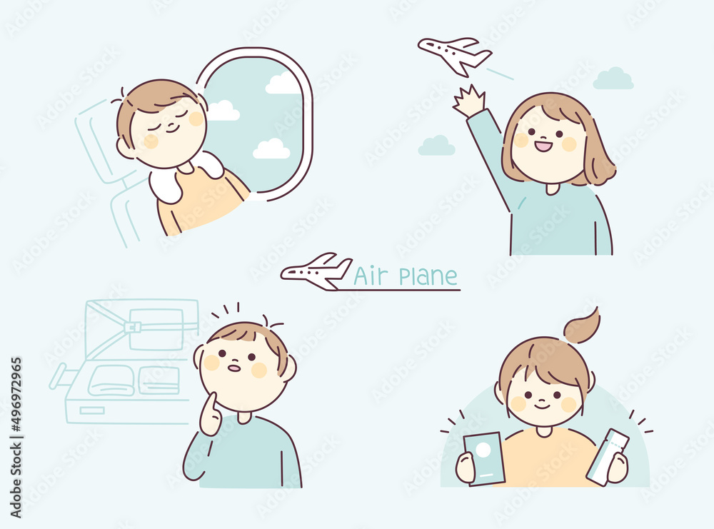 Round and cute face character. People are making travel plans. flat design style vector illustration. Round and cute face character. People are making travel plans. flat design style vector illustration.