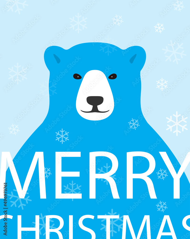 Polar bear with trees and snowflake Polar bear with trees and snowflake