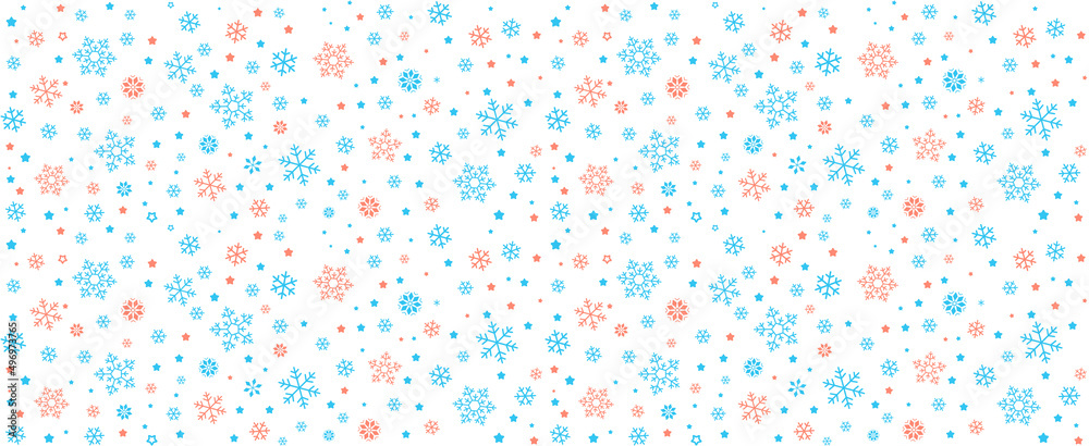 Seamless of snowflake and star, vector illustration background Seamless of snowflake and star, vector illustration background