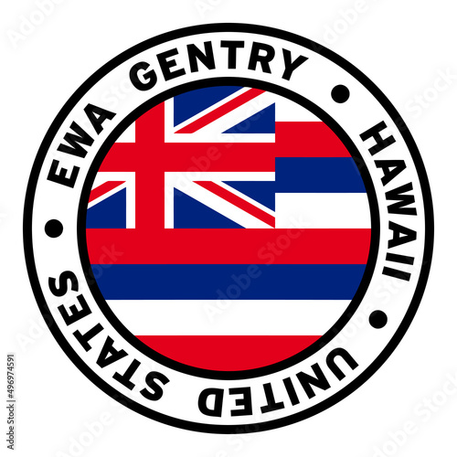 Round Ewa Gentry Hawaii United States Flag Clipart