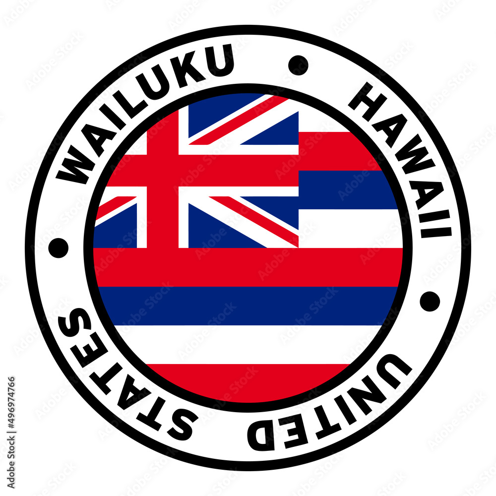 Round Wailuku Hawaii United States Flag Clipart Round Wailuku Hawaii United States Flag Clipart