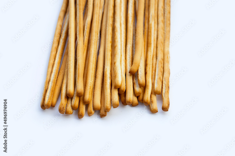 Bread sticks on white background Bread sticks on white background