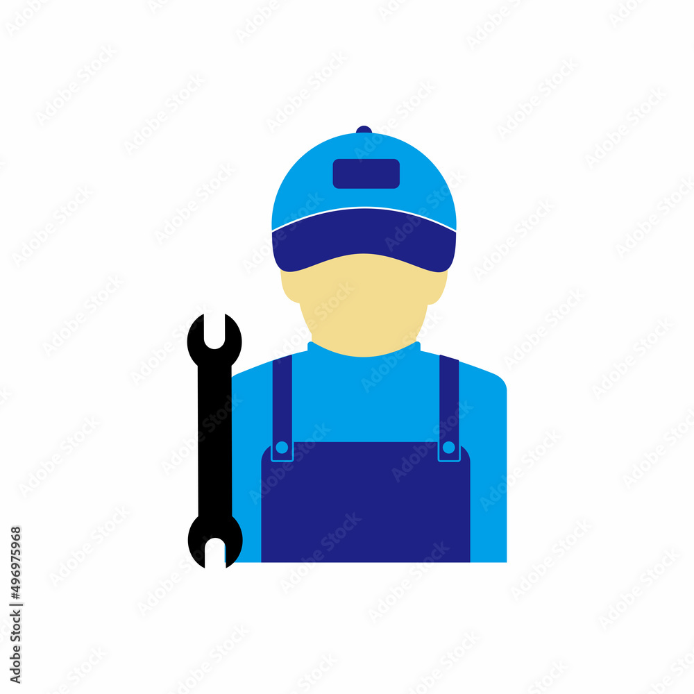mechanic icon, mechanic vector sign symbol of profession flat design mechanic icon, mechanic vector sign symbol of profession flat design