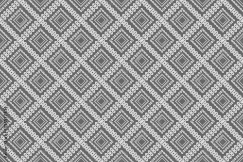 Seamless geometric ethnic fabric pattern, square composite pattern, fabric pattern design, carpet, wallpaper, curtain, cushion, clothing, wrap, batik, dark gray background