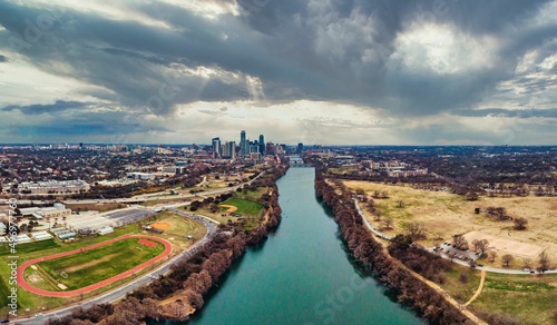 Downtown Austin Texas Capitol and Lake
