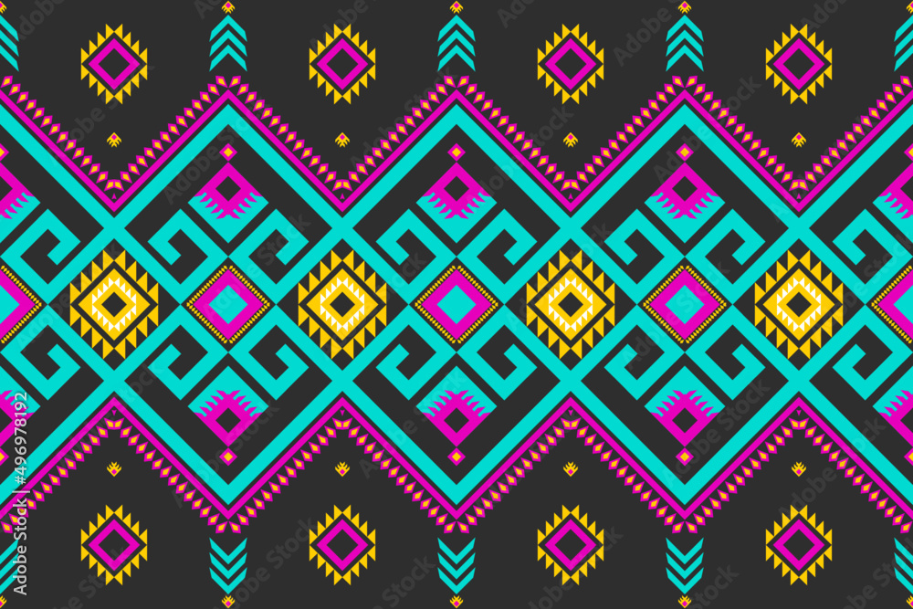 Gemetric ethnic oriental ikat pattern traditional Design for background,carpet,wallpaper,clothing,wrapping,batic,fabric,vector. Decorative strip for textiles. Gemetric ethnic oriental ikat pattern traditional Design for background,carpet,wallpaper,clothing,wrapping,batic,fabric,vector. Decorative strip for textiles.
