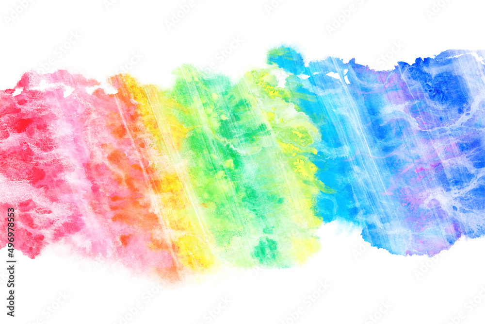 Naklejka premium 空 雲 虹 水彩 ベクター 背景