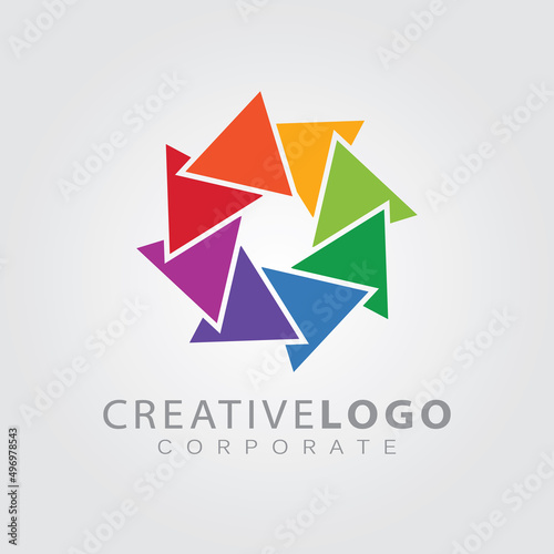 Abstract triangle colorful business logo design. Free Download Abstract triangle colorful business logo design. - GFXLoad