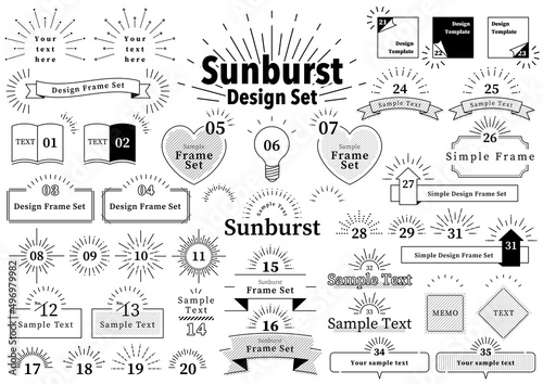 Sunburst Design Set シンプル見出しフレームセット