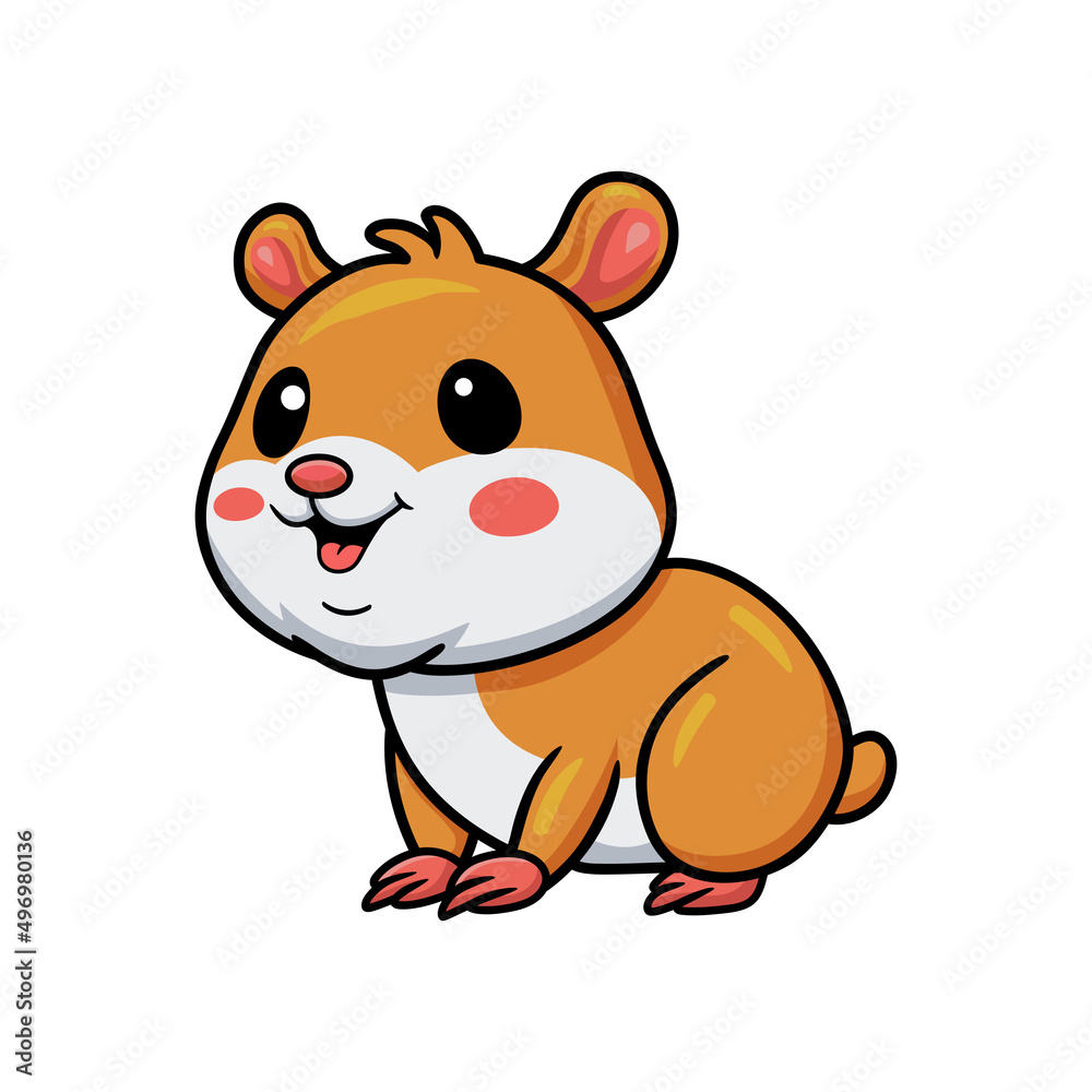 Fototapeta premium Cute little hamster cartoon character