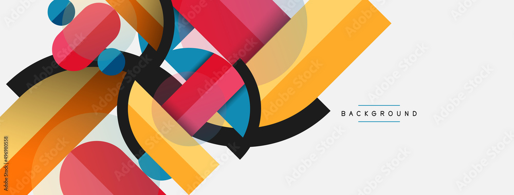 Round geometric shapes lines and circles. Vector template for wallpaper banner background or landing page Round geometric shapes lines and circles. Vector template for wallpaper banner background or landing page