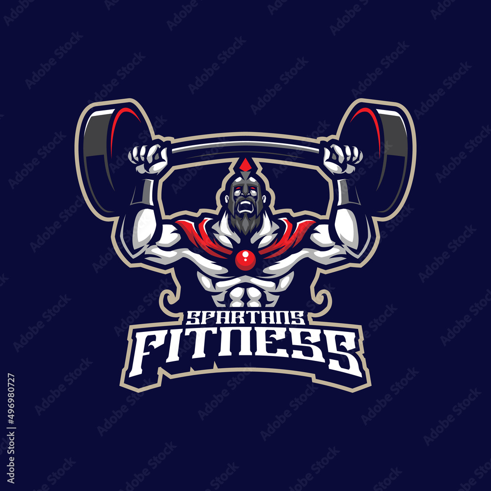Spartan mascot logo design vector with modern illustration concept style for badge, emblem and t shirt printing. Spartan fitness illustration.