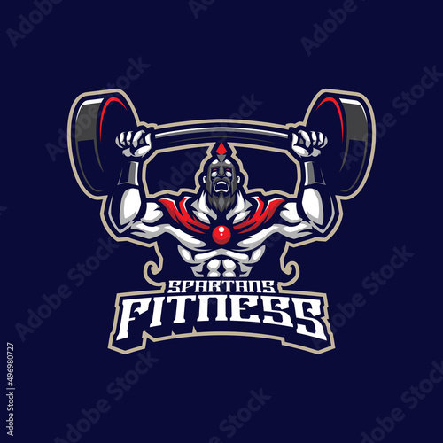Spartan mascot logo design vector with modern illustration concept style for badge, emblem and t shirt printing. Spartan fitness illustration.