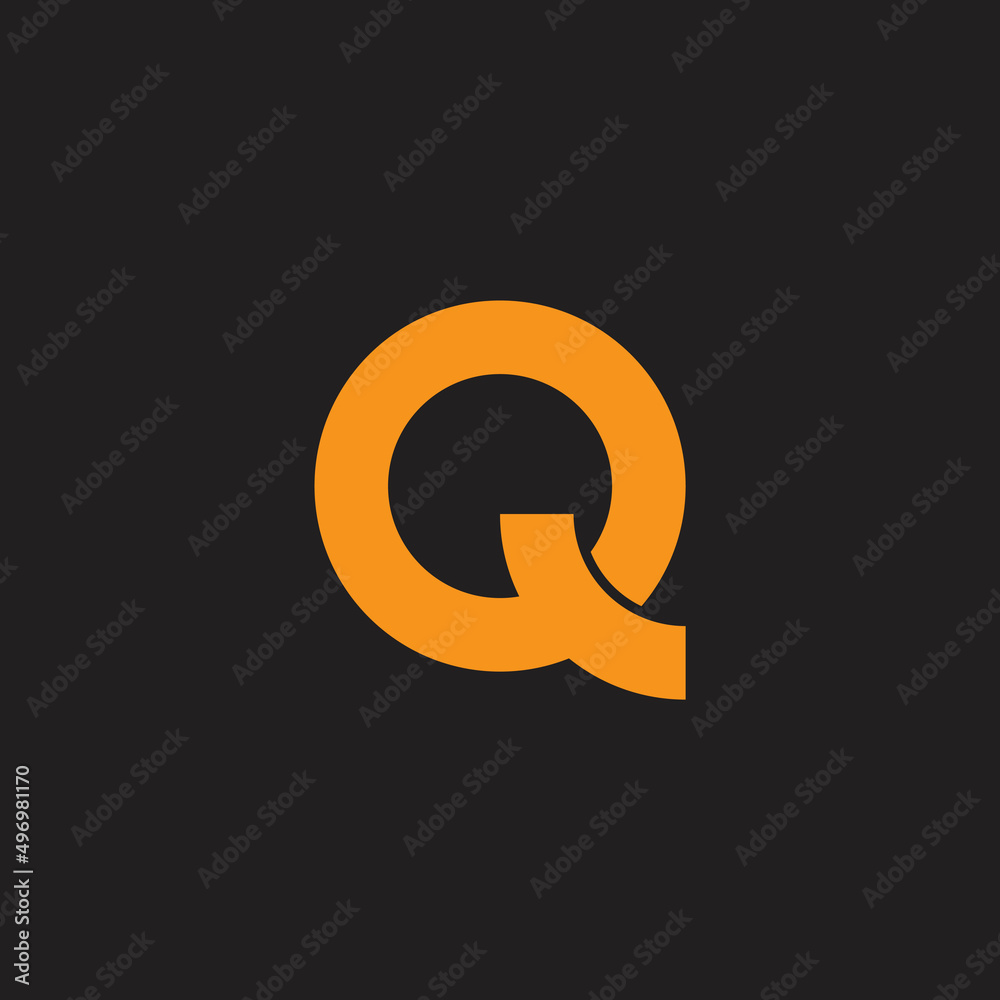 letter q simple geometric line slice curves logo vector letter q simple geometric line slice curves logo vector