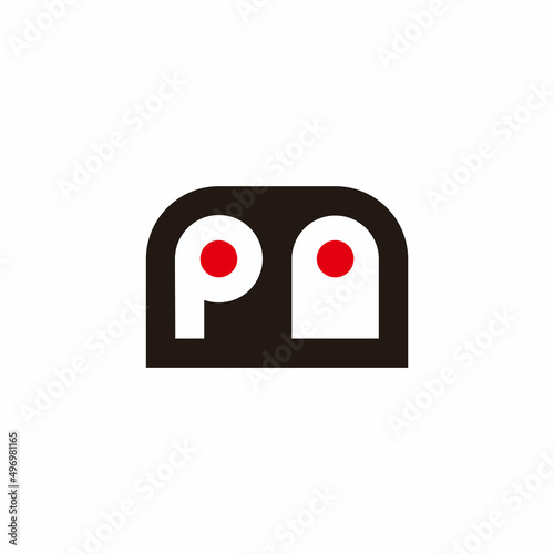 letters pa simple geometric polygonal logo vector