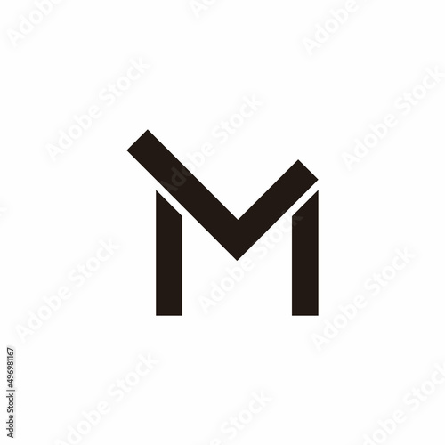 letters ml simple linked line geometric logo vector