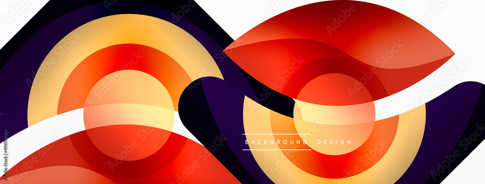 Creative geometric wallpaper. Minimal abstract background. Circle wave and round shapes composition vector illustration for wallpaper banner background or landing page Creative geometric wallpaper. Minimal abstract background. Circle wave and round shapes composition vector illustration for wallpaper banner background or landing page