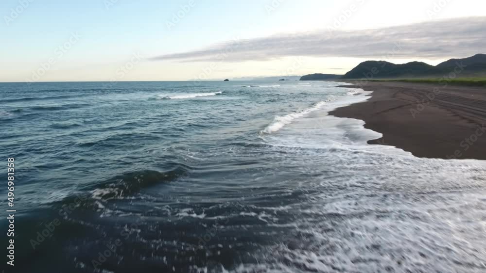 Waves and Kamchatka coast