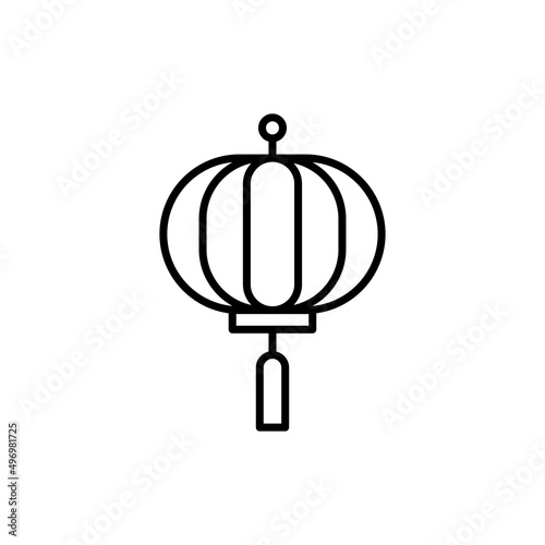 Oriental paper lantern line icon. linear style sign for mobile concept and web design. Japanese lantern outline vector icon. Symbol, logo illustration. Vector graphics