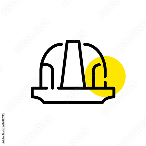 Construction hard hat. Safety warning. Pixel perfect, editable stroke line icon