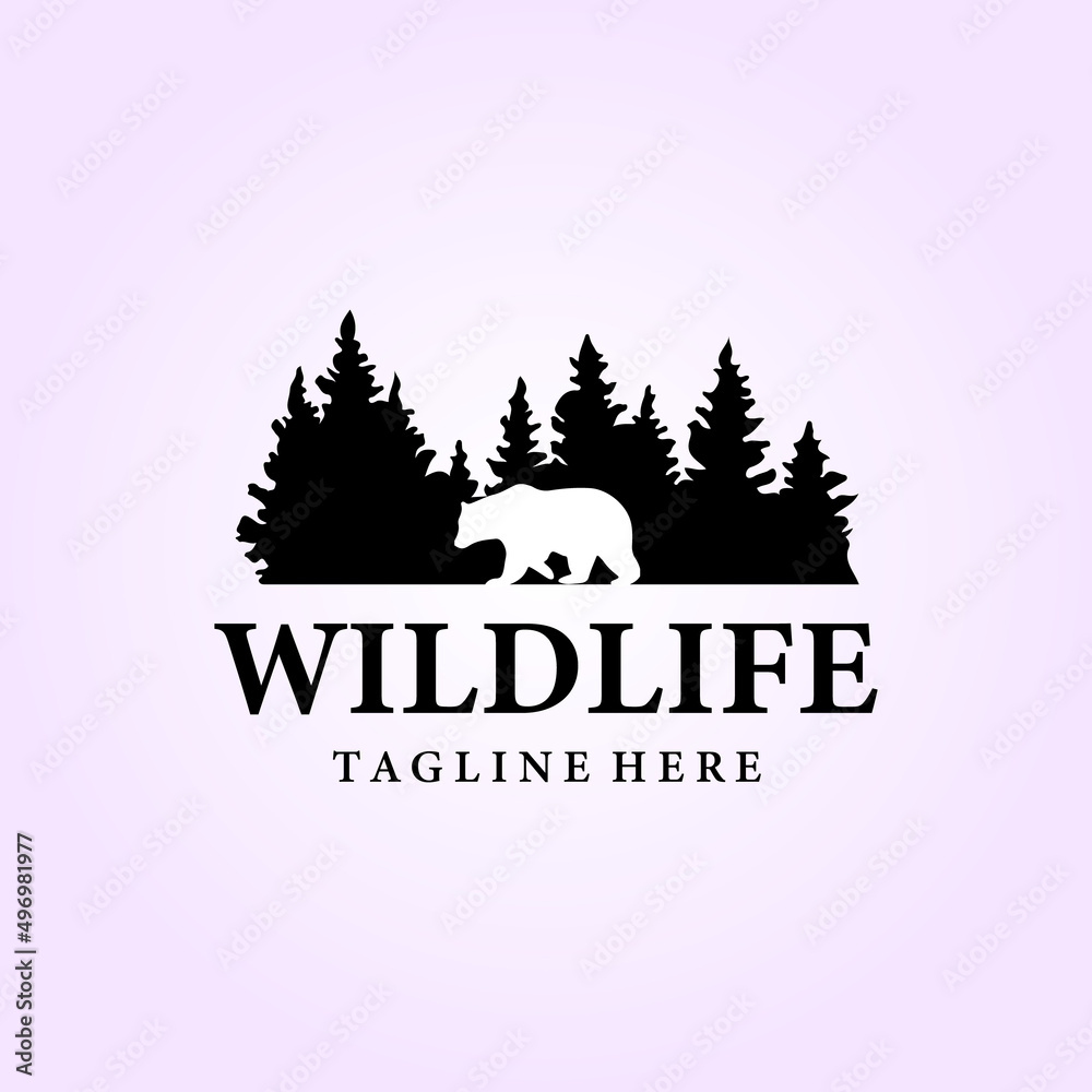 Bear vintage logo outdoor illustration design