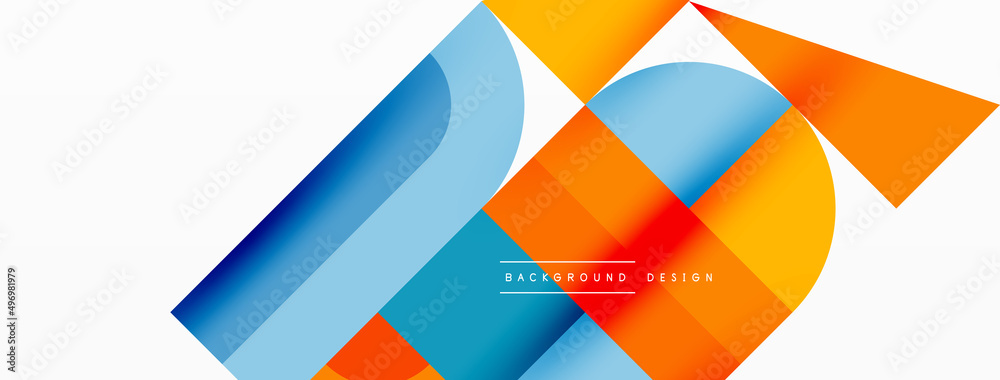 Minimal geometric abstract background. Circle square and triangle design. Trendy techno business template for wallpaper, banner, background or landing Minimal geometric abstract background. Circle square and triangle design. Trendy techno business template for wallpaper, banner, background or landing
