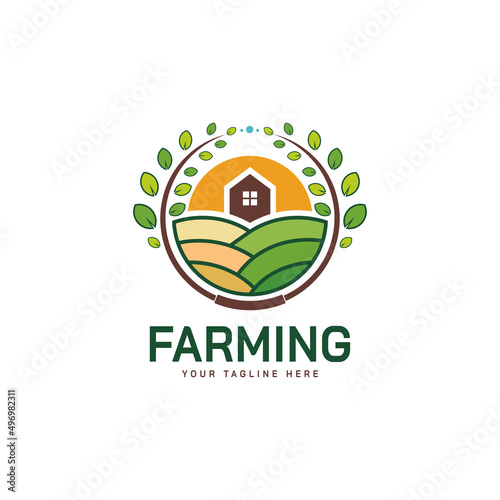 Agriculture template logo design with modern concept for business, service, company and your product names or for all your ideas