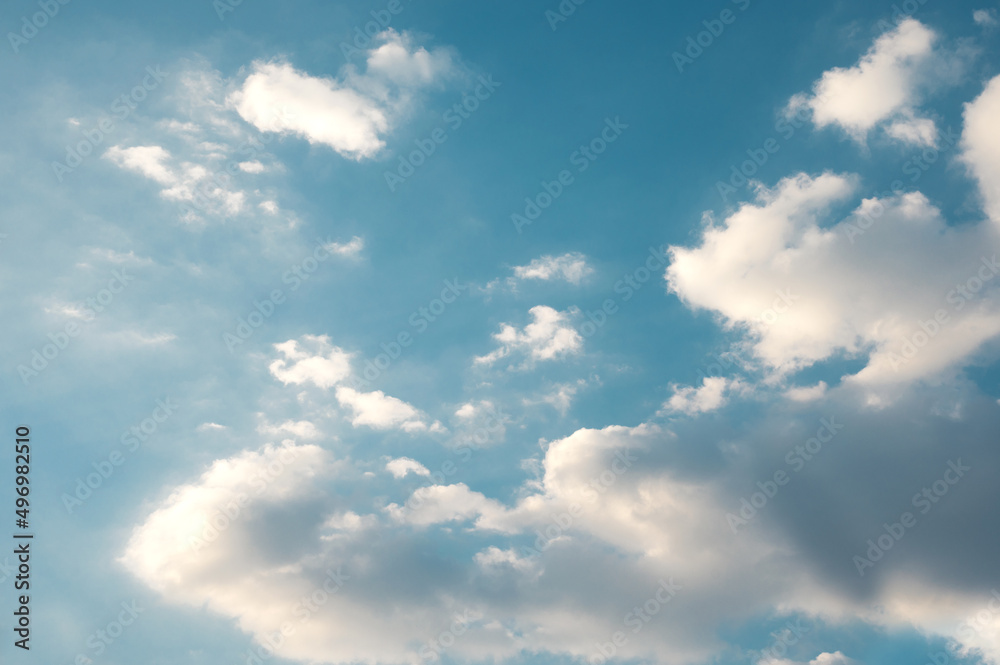blue sky with white soft clouds