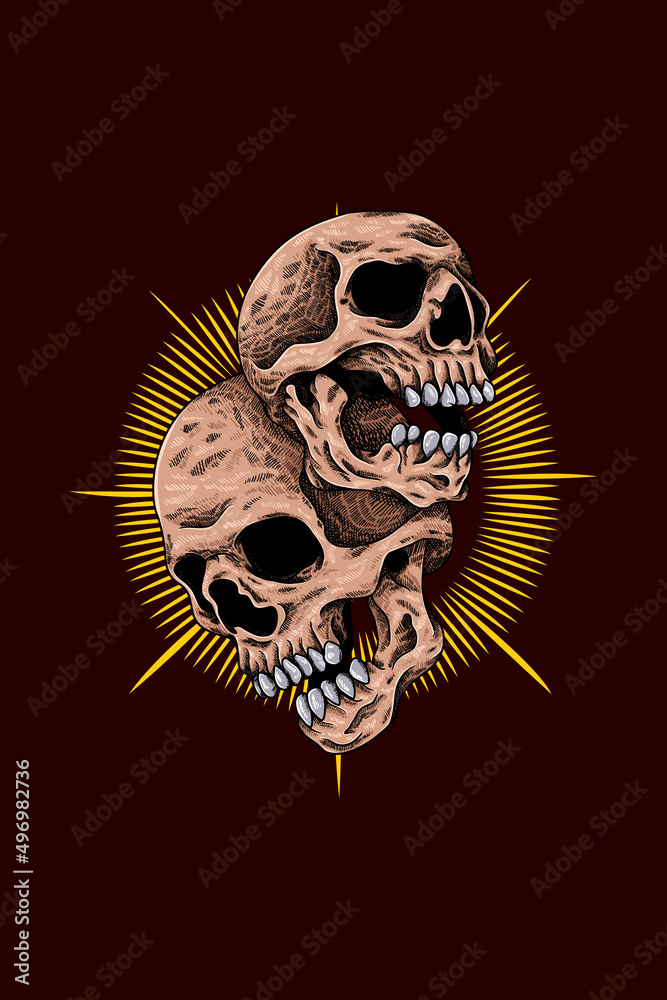 Two skull vector illustration Two skull vector illustration
