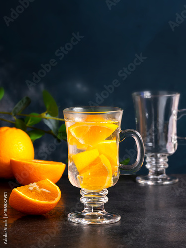 fruit drink with citrus pieces