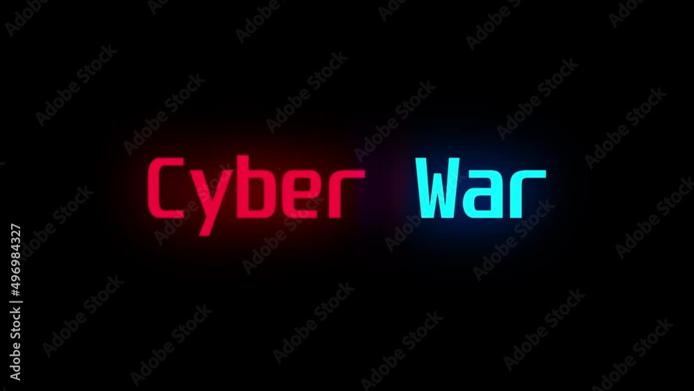glitch effect footage of cyber war. red blue and purple color glitch.