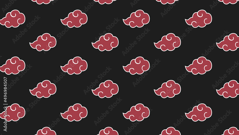 Fototapeta premium Red Cloud Pattern Background. Design Perfect For Clothing, Textile, Pillow, Fabric, Print and more