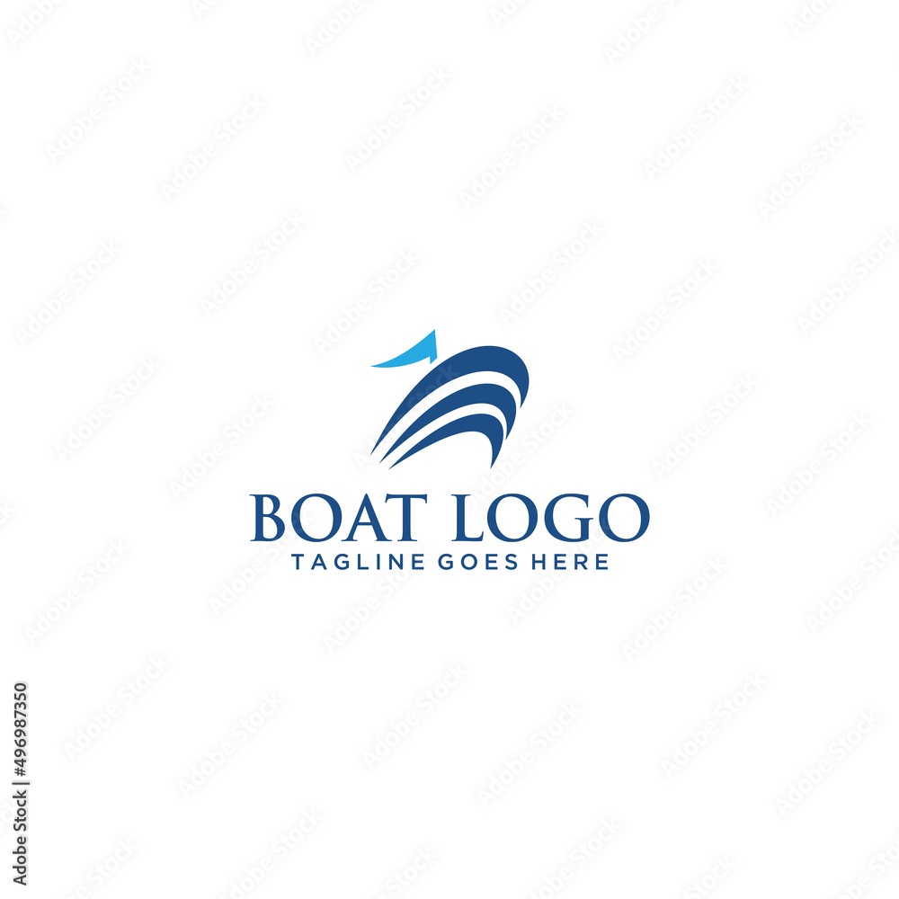 Boat And Sea Logo Sign