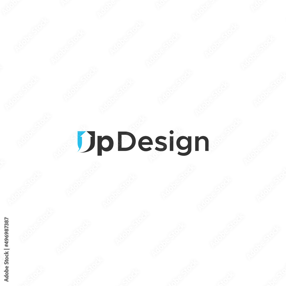 Up text logo icon design vector template