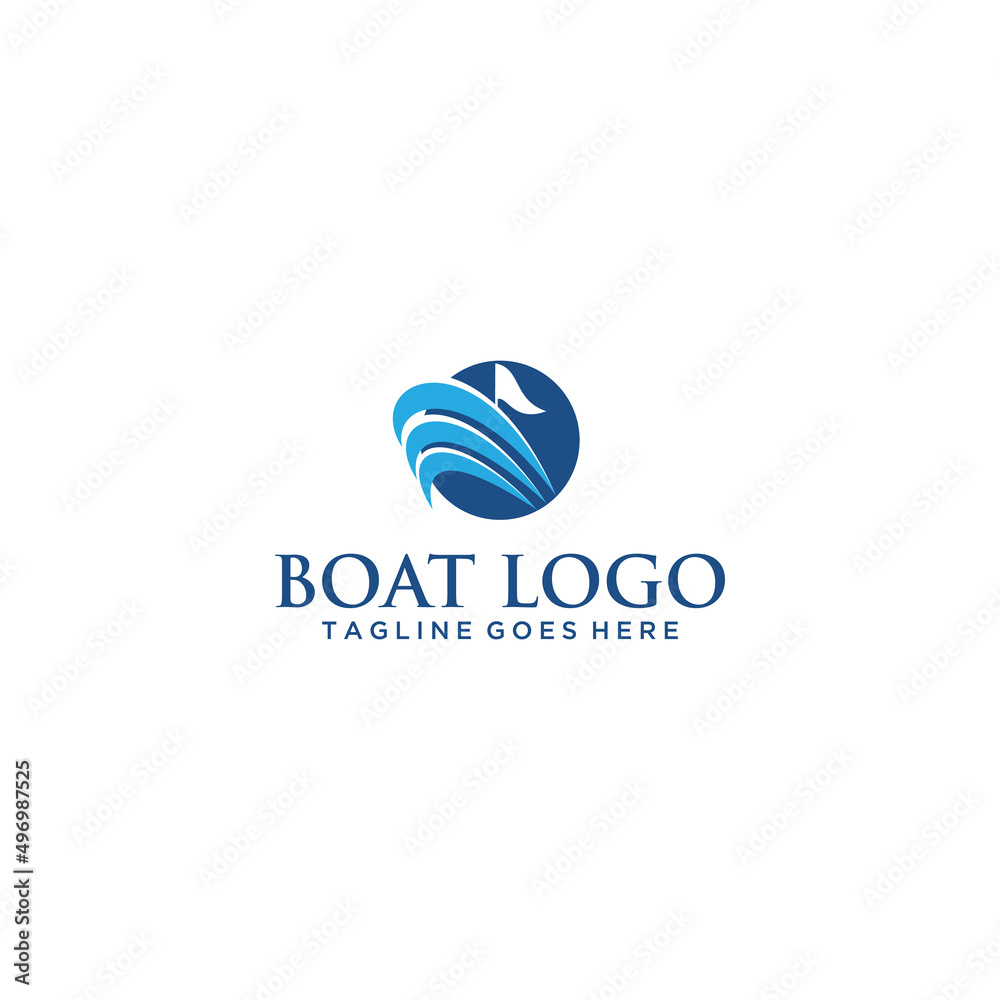 Boat And Sea Logo Sign