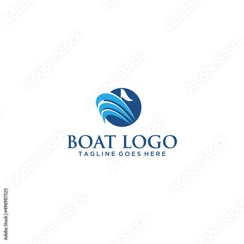 Boat And Sea Logo Sign