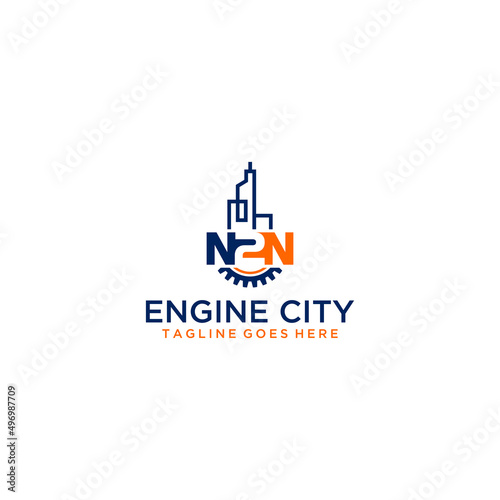 N2N initial city enginering logo design