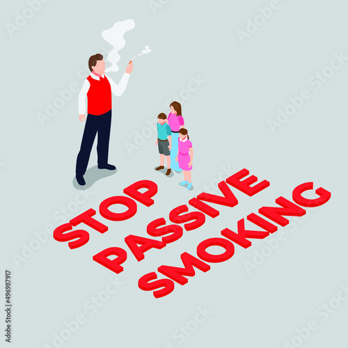 No tobacco day - Stop passive smoking isometric 3d vector illustration concept for banner, website, illustration, landing page, template, etc