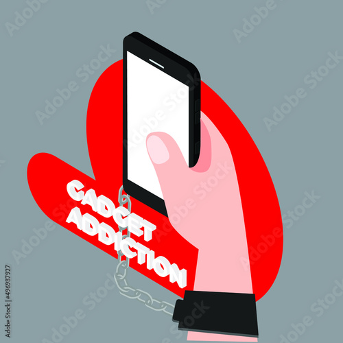 Gadget addiction isometric 3d vector illustration concept for banner, website, illustration, landing page, template, etc
