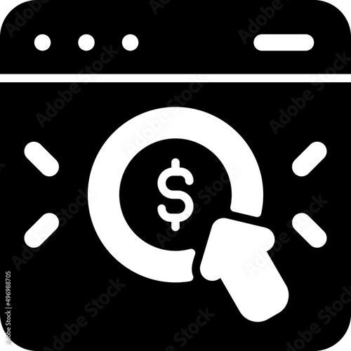 pay per click glyph icon