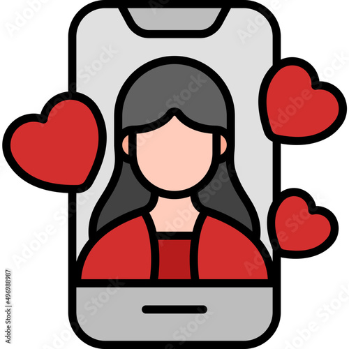 influencer outline color icon